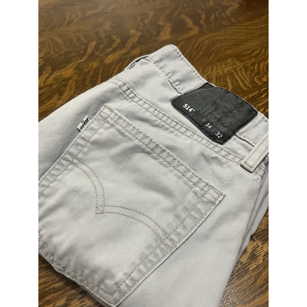 Levi's 514 Jeans Mens 34x32 Gray Straight Fit Denim Pants Casual